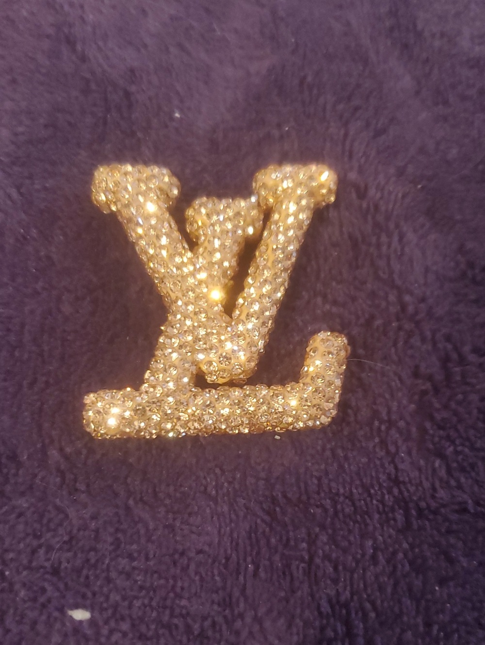 Gold Crystal LV Monogram Women Accessories